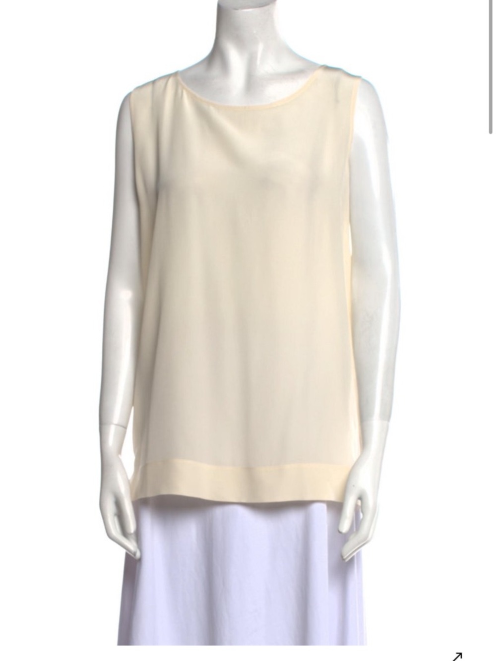 Diane Von Furstenberg Cream Silk Sleeveless Camisole